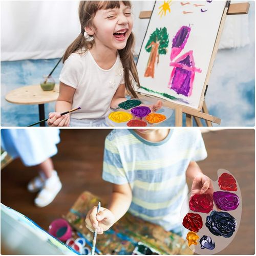 Set of 3 Acrylic Paint Palette with Clear Color Shifter, Elliptical and Square Options, for Acrylic Paints