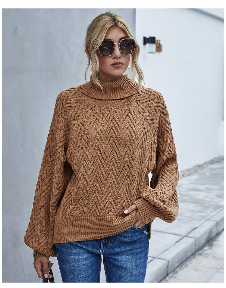 loose pullover turtleneck sweater NSYH7127