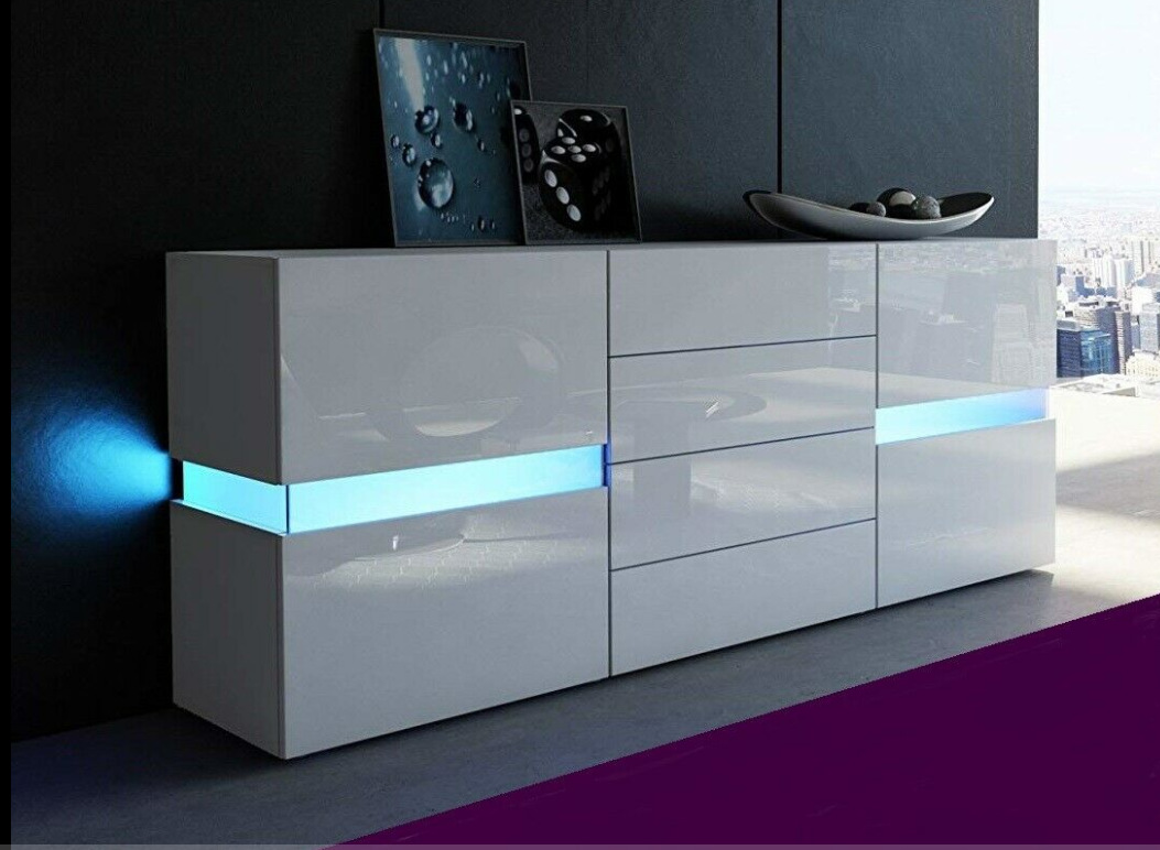 Fuente de la fábrica de madera moderna gabinete lateral de ahorro de espacio ambiente LED gabinete lateral atmósfera gabinete lateral