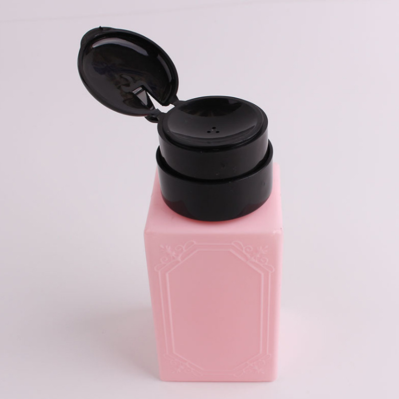 Botella de presión de herramientas de manicura, botella de lavado de uñas, botella de lavado de uñas, botella de presión de alcohol, botella de aspiración de uñas con bloqueo, botella vacía a prueba de fugas