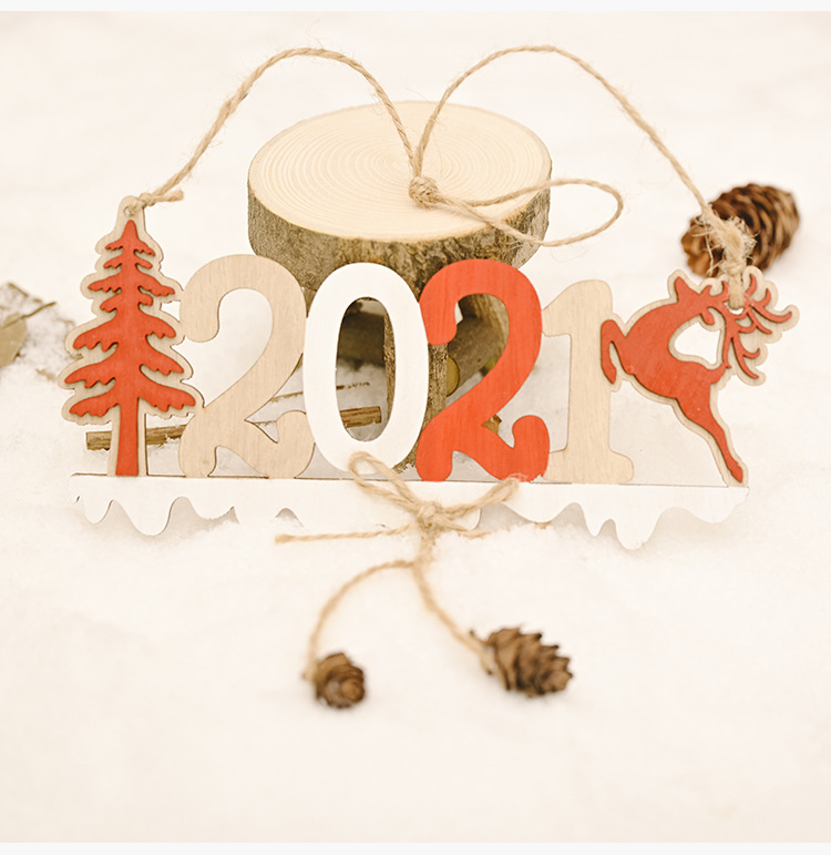 Christmas Decoration Letter Card Wooden Pendant display picture 7