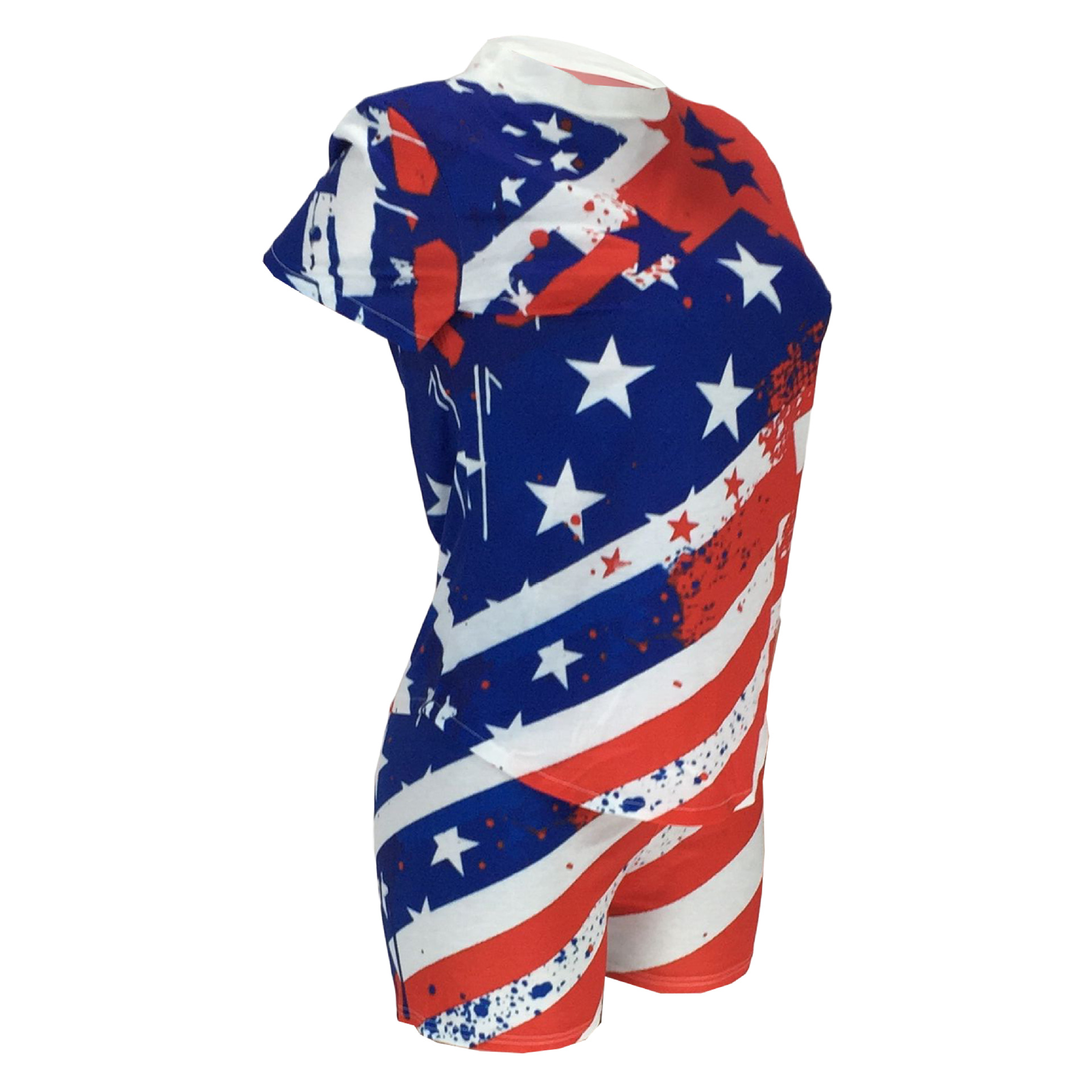 American Flag Independence Day National Day Flag Top & Shorts Set NSFZ62384