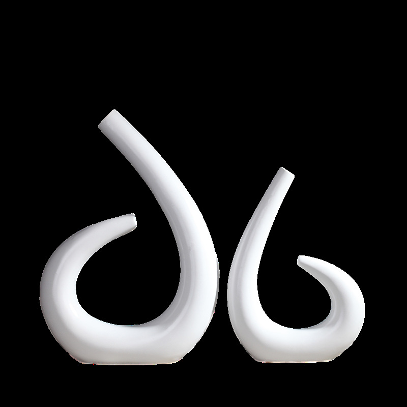 Decoración del hogar sala de estar decoración creativa blanco simple moderna TV gabinete decoración botella curvada artesanía al por mayor