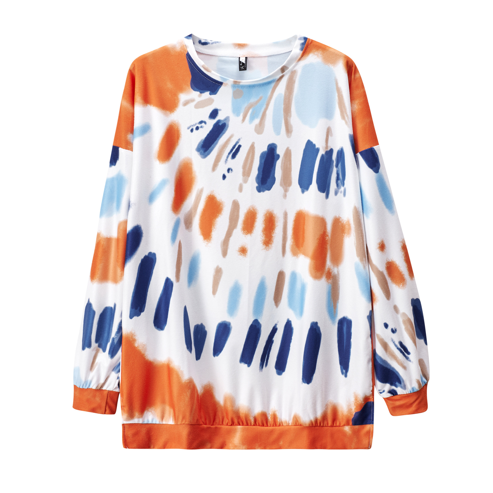 autumn and winter new long-sleeved women s round neck casual loose tie-dye sweater  NSYF849