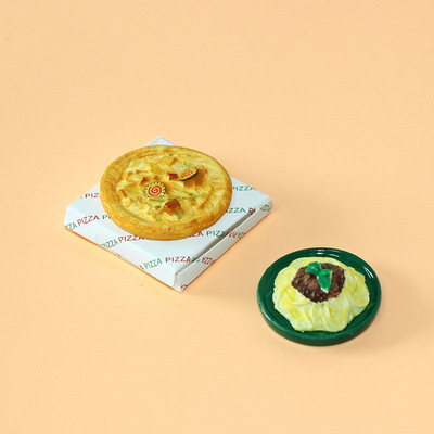 微缩盲袋模型玩具娃娃屋配件摆件盲盒披萨盒肉酱意大利套装N105|ms