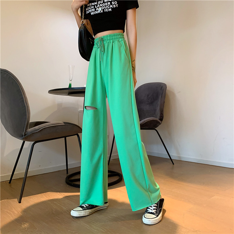 Das elastische Kordelzugdesign aus 6535-Baumwolle fühlt sich im Used-Look lässig an und eignet sich für Damen-Sommersportarten mit einem Gefühl von Fallen und Weite_voghion.com
