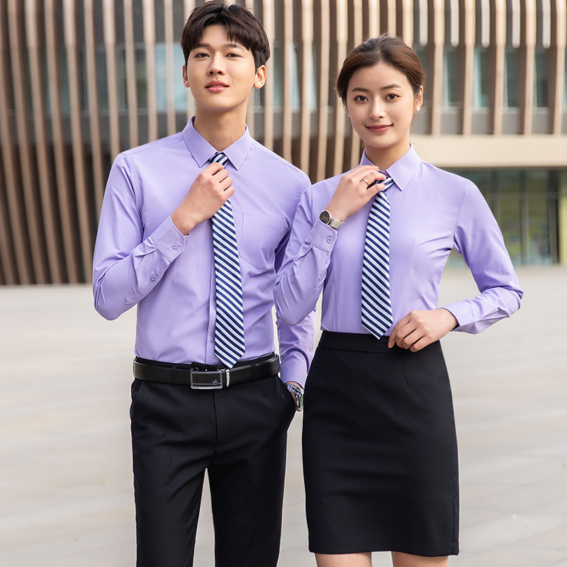 Men's and women's same royal blue professional shirt summer women's short-sleeved 4s shop work clothes workwear shirt custom embroidered logo