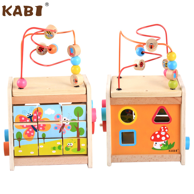 Cuentas de bebé para niños caja de tesoro juguetes educativos de madera educación temprana niños y niñas de 1 a 3 AÑOS NIÑOS
