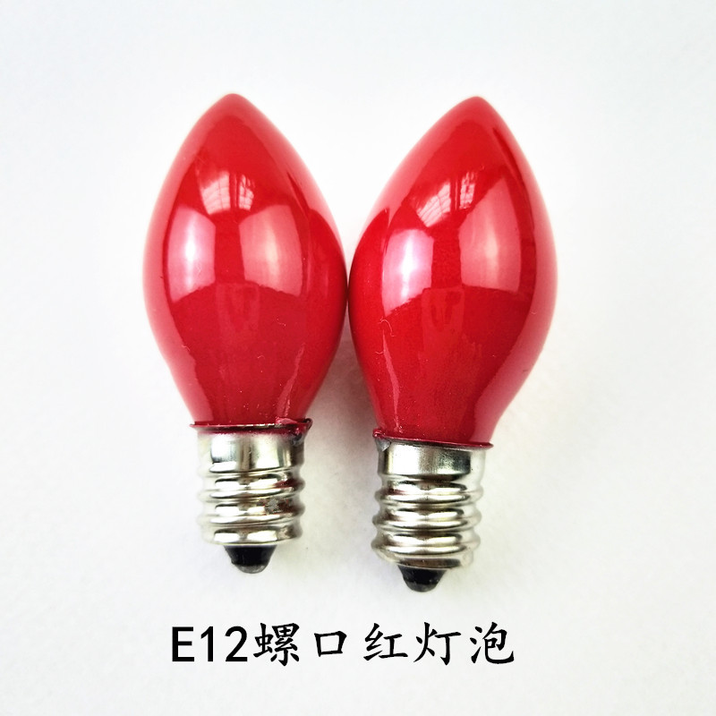 Buddha headlights Candle lamp Bubble tip E12 Red light bulb 220V