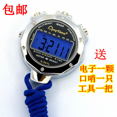 Metal Stopwatch multi-function Color display Noctilucent Sports Stopwatch Referee Timer Water stopwatch 201