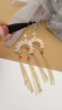 Genuine fashionable earrings from pearl handmade with tassels