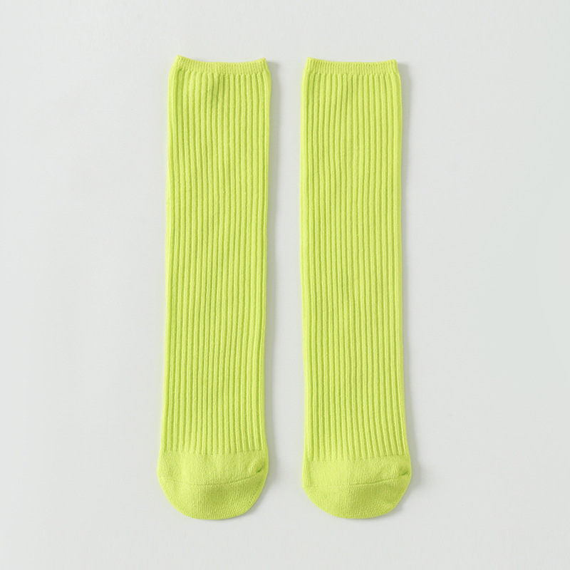 20 calcetines de primavera y otoño para niños nuevos calcetines de doble aguja de color sólido a media pantorrilla calcetines altos para bebés niños y niñas Calcetines sin tacón para padres e hijos