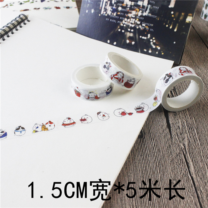 Animal y planta diario cinta lindo diario pegatinas y cinta de papel color material fresco chica corazón di Decoración