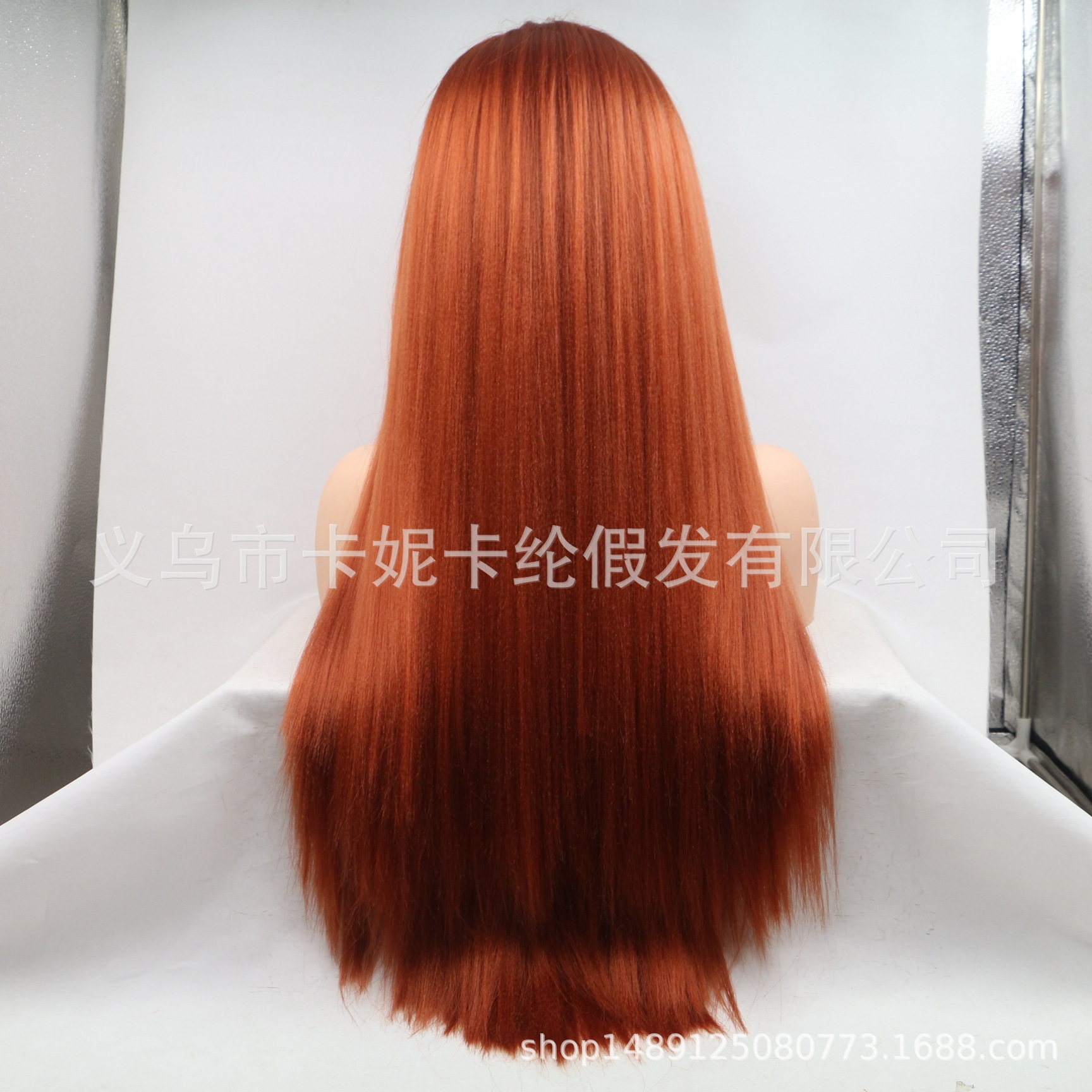 Moda europea y americana, cabello recto largo, peluca de fibra química para mujer   Inventario Wholesale