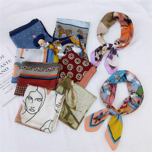 70 small square scarf, small silk scarf for women, spring, autumn and summer, Korean version, small scarf, headscarf, professional scarf, decorative headband