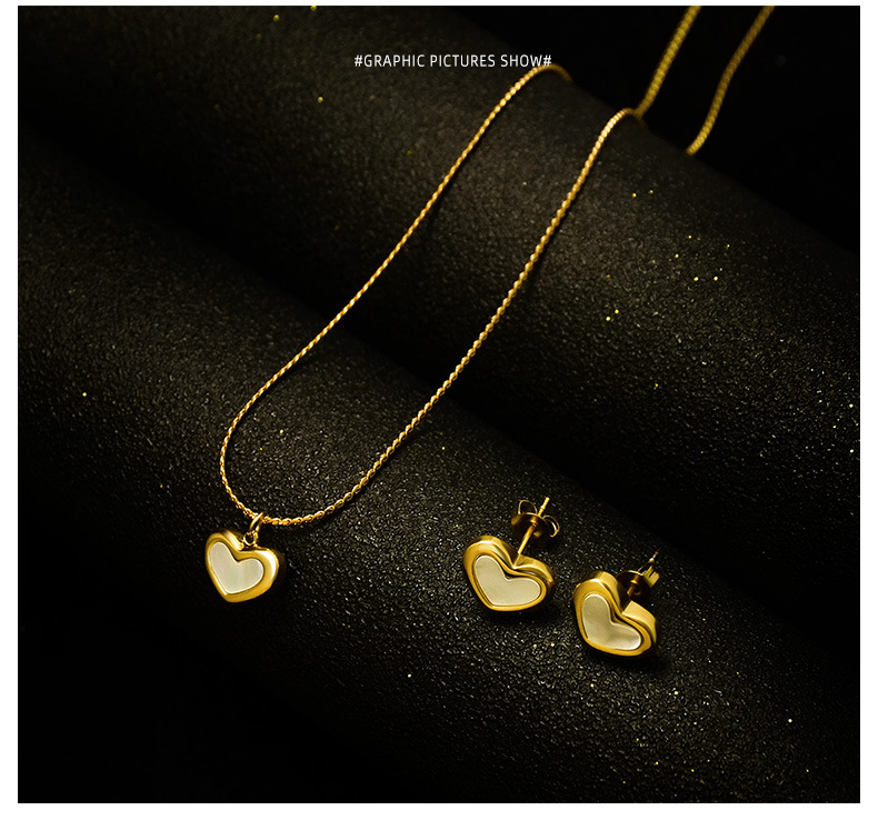 Pendientes De Collar De Concha De Corazón De Mujer De Moda Para Mujer display picture 3