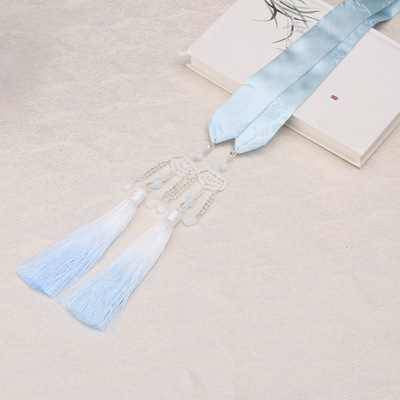 原创新款汉服发带抖音网红流苏发带女绣花禾服配饰头饰腰带复古绳