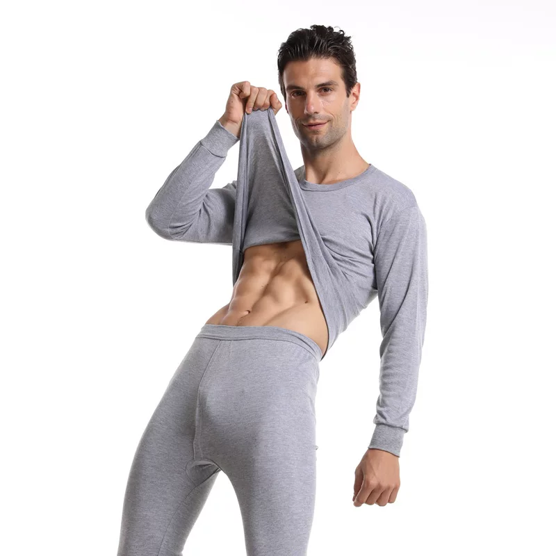 Thin fitted keep warm set, base sweater, thermal underwear, trousers