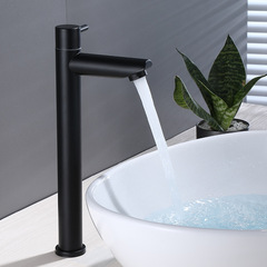 SUS304 stainless steel face basin sink single cold water faucet bathroom bathroom fixtures black basin faucet