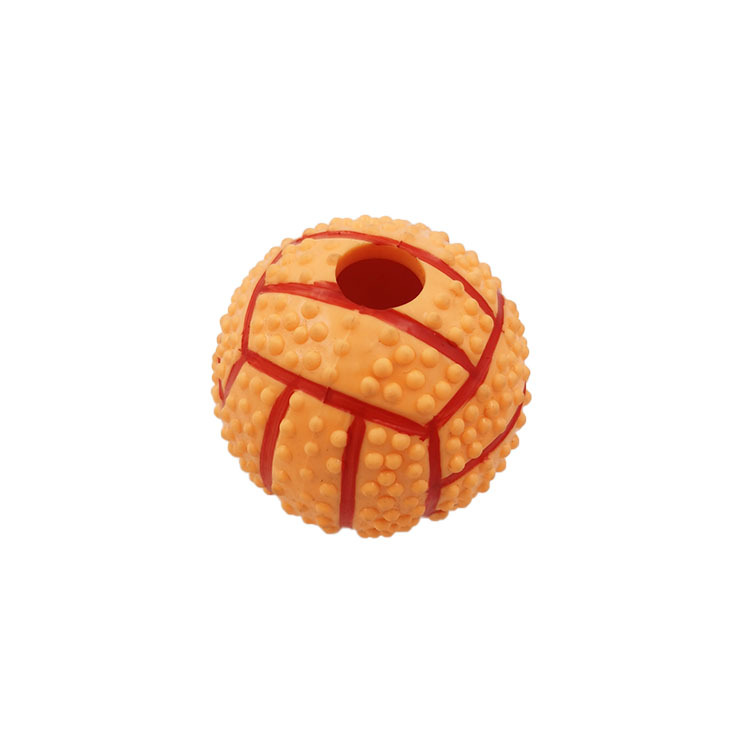 Amazon PET TPR rompecabezas de baloncesto Dispositivo de fuga de alimentos molares resistentes a mordidas perro de juguete de goma Bola de fuga de alimentos para mascotas