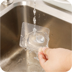 Bathroom transparent strong adhesive hooks, wall water-resistant hole-free nail-free sticky hooks