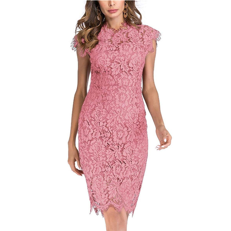 solid color lace slim fit hip sexy dress NSMF59948