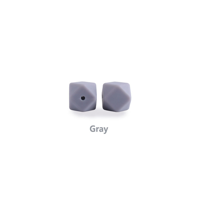 17mm cuentas de silicona octogonal molar juguetes suministros del bebé DIY teether pulsera collar cadena chupete accesorios la joyería