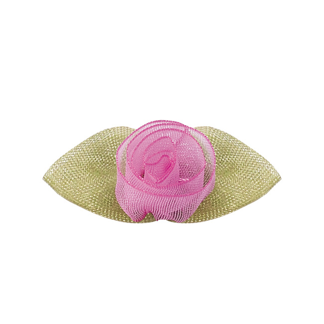 Yao Ming flor decoración cinta flor acabado melocotón corazón hoja de tres puntos rizado corazón flor ropa interior Decoración Accesorios cinta pequeña flor