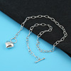 Universal retro necklace, short chain for key bag , Korean style, silver 925 sample, simple and elegant design