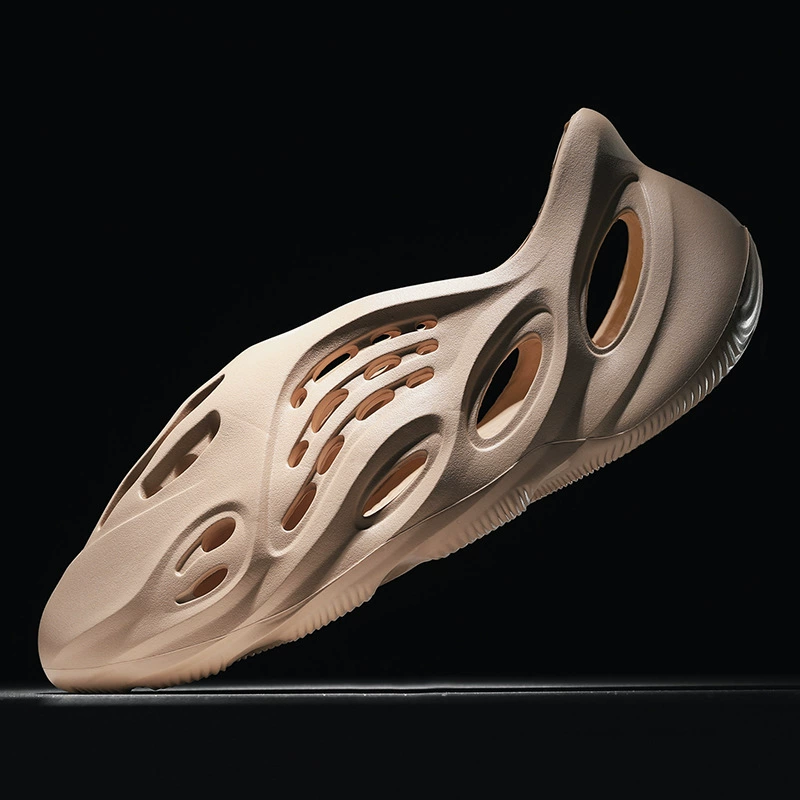 Мужские сандалии в стиле Канье Уэста, лето 2024, большие размеры (все из резинопластикового материала), дышащие и нескользящие.