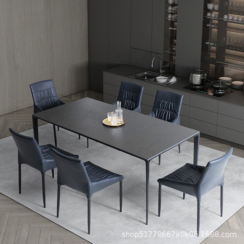 Nordic Light luxury table and chair combination dinner table venues table home small apartment rock plate modern minimalist table