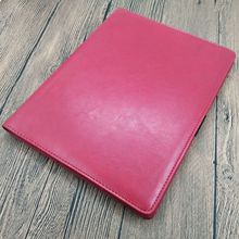 两折红色pu笔记本书套 多功能线圈本皮套定制工厂可免费印制logo