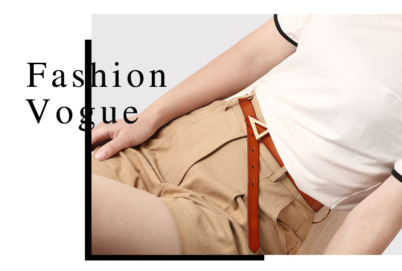 Ladies Leather Belt Matte Triangle Snap Belt Korean Fashion Dress Decorative Belt Thin Wholesale Nihaojewelry display picture 6