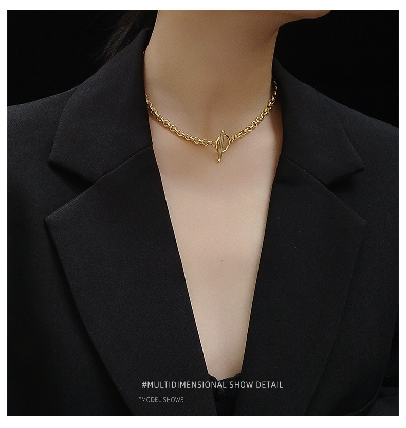 Mode Übertrieben Ot Schnalle Schlüsselbein Frauen Halskette display picture 2