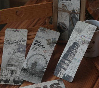 5203 Retro Eiffel Tower Bookmark Customization Creative Paper Bookmark British Style Bookmark Wholesale