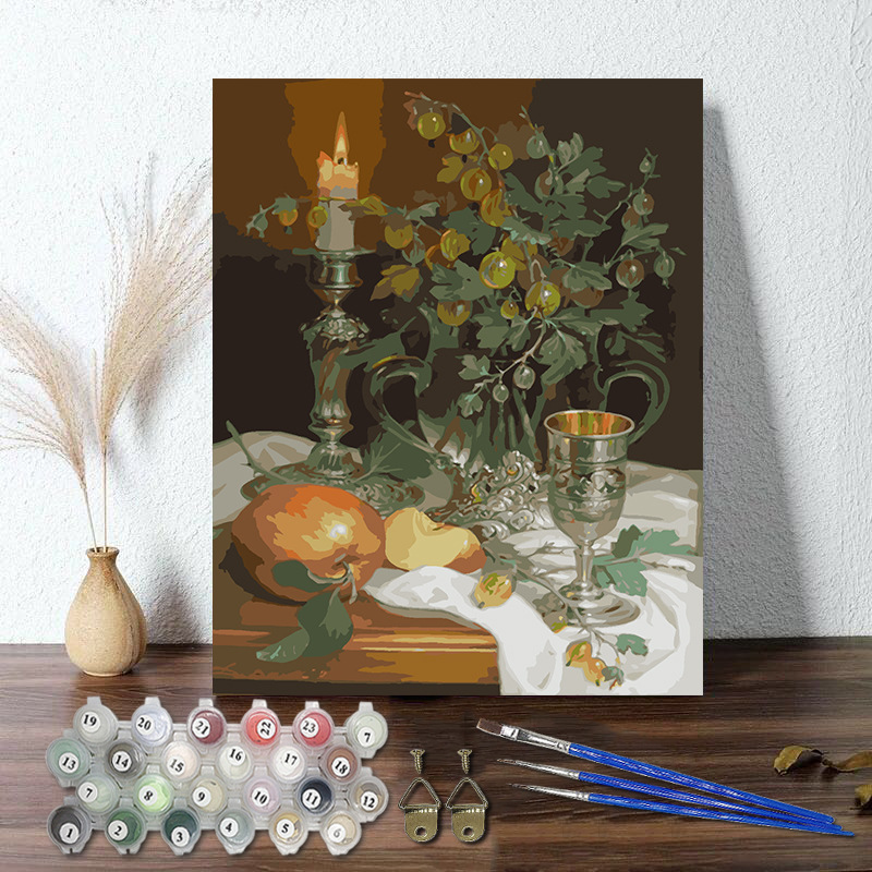 Fruit Candle Oil Painting