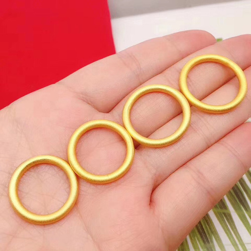 Hottest Trend Red, Gold, and Silver Three-Generation Sand Gold Ring for Women, Three-in-One Polished Simple Band Ring, Couple's Matching Rings, Index Finger, Wholesale