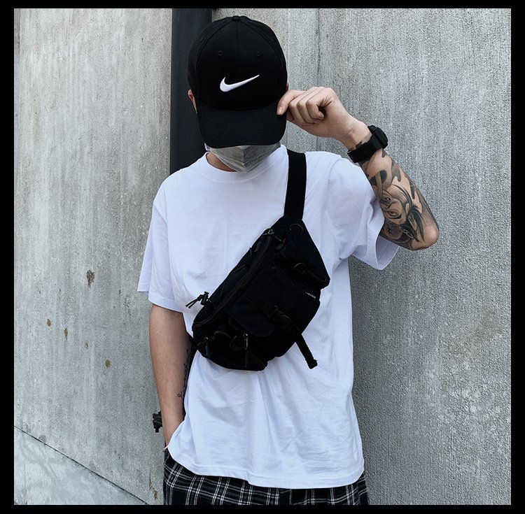 street trend oneshoulder hiphop casual boys chest bag fashion personality waist bagpicture4
