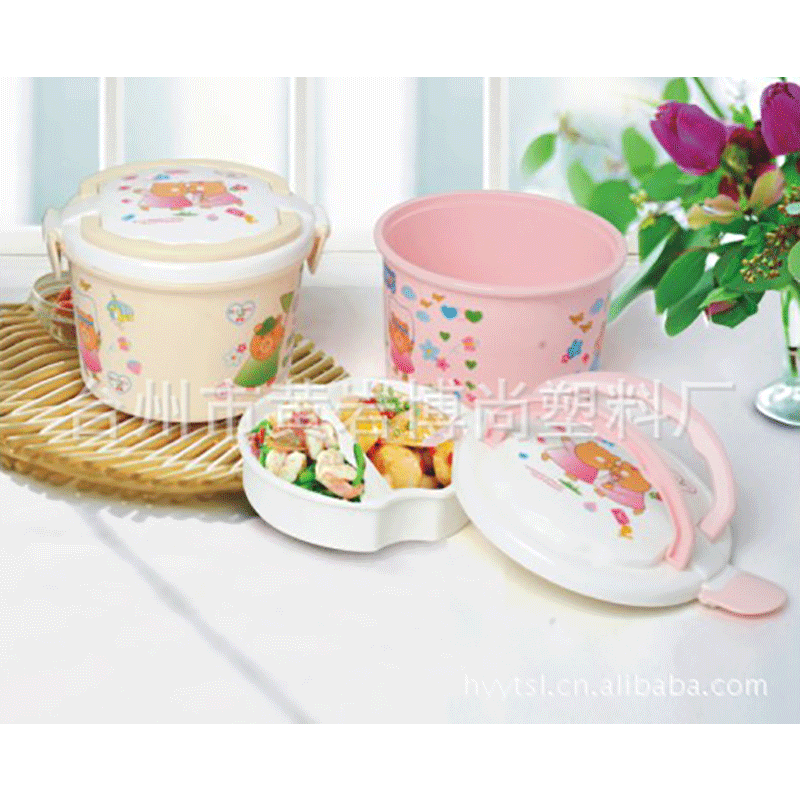 6267 供应手提式双层印花饭盒,双层饭煲，时尚印花饭盒，便当盒|ru