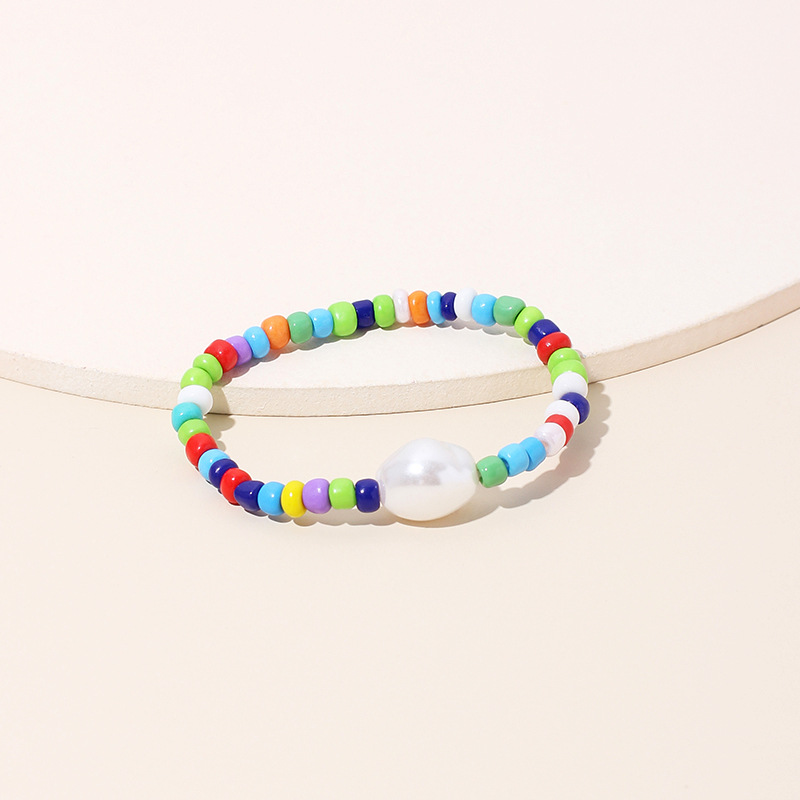 20g Weight Bracelets Classification Anniversary, Business, Travel Occasion Beaded Material Knot Pattern Women'S Gender Simple Style Style Double Ring Knotted Bracelet Open Bracelet Jewelry Korean Ethnic Style Color Rice Bead Bracelet Wholesale Nihaojewelry 4
