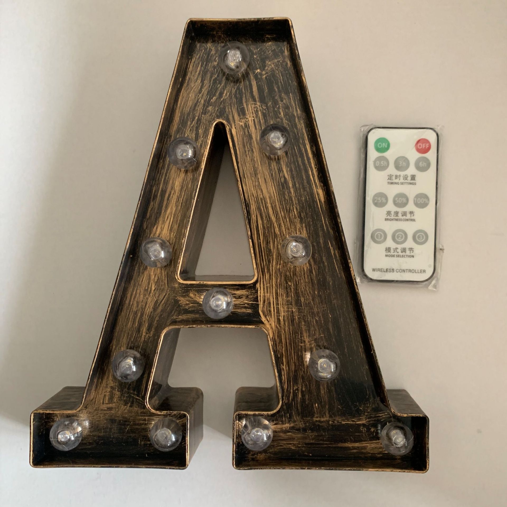 Cross -border export retro making old iron art English letter…