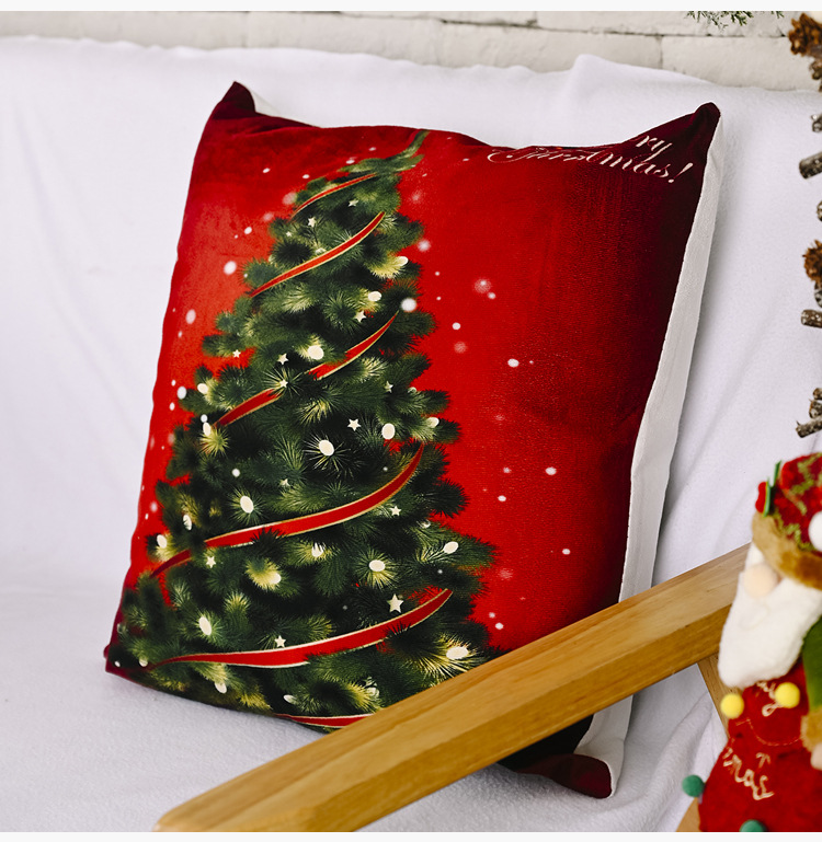 New Christmas Ornaments Creative Flannel Pillowcase display picture 7