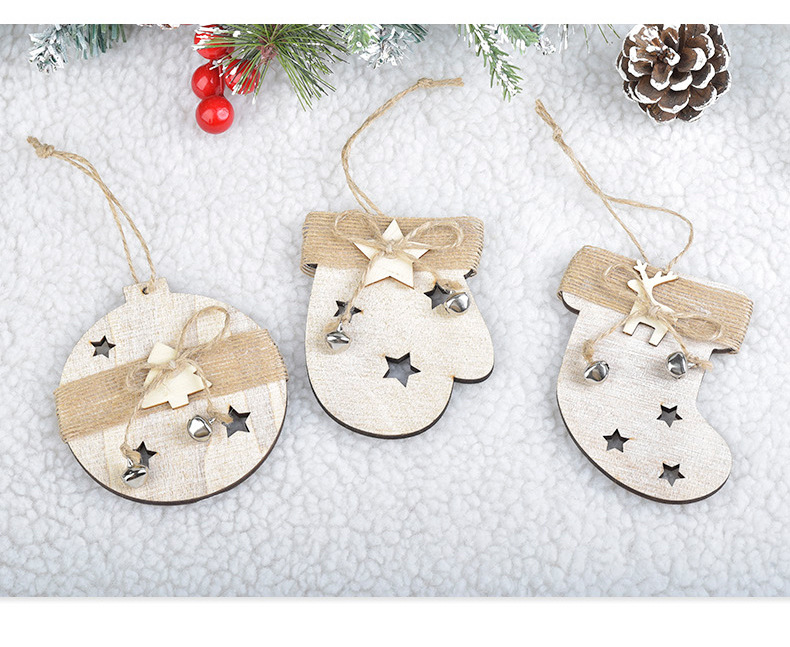 Christmas Cute Christmas Tree Christmas Socks Wood Party Decorative Props 1 Piece display picture 4