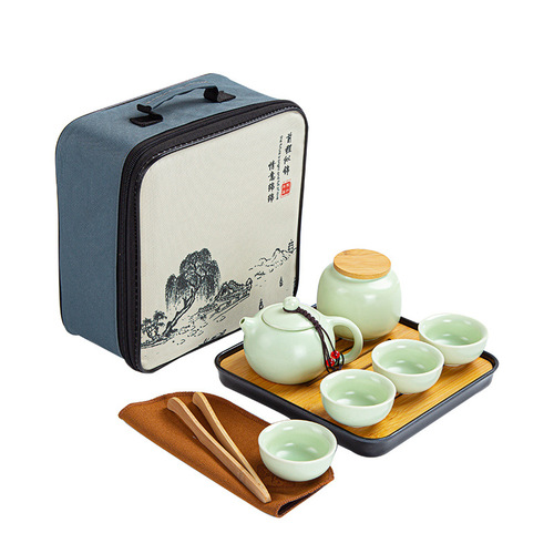 Portable Ceramic Xi Shi Pot Travel Gongfu Tea Set Real Estate Gift Set Custom Logo