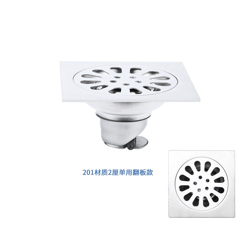 Stainless steel floor drain toilet 50 deodorant floor drain bathroom square washing machine dual -use engineering floor drain wholesale