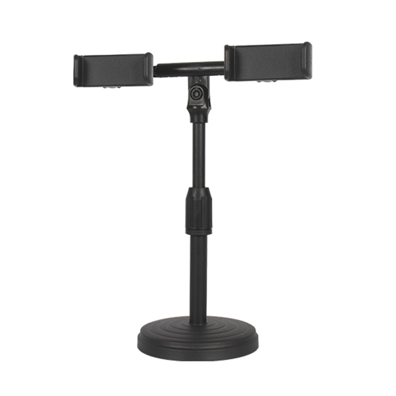 桌面手机支架 直播自拍摄影ipad平板多机位升降伸缩圆盘懒人支架