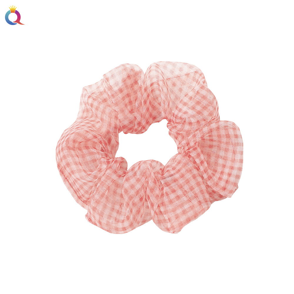 New Fashion Transparent Color Lattice Cheap Scrunchies Wholesale display picture 39