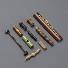 中式竹鞭筷托筷枕勺枕毛筆架 手工竹製創意茶席小擱置茶道配件