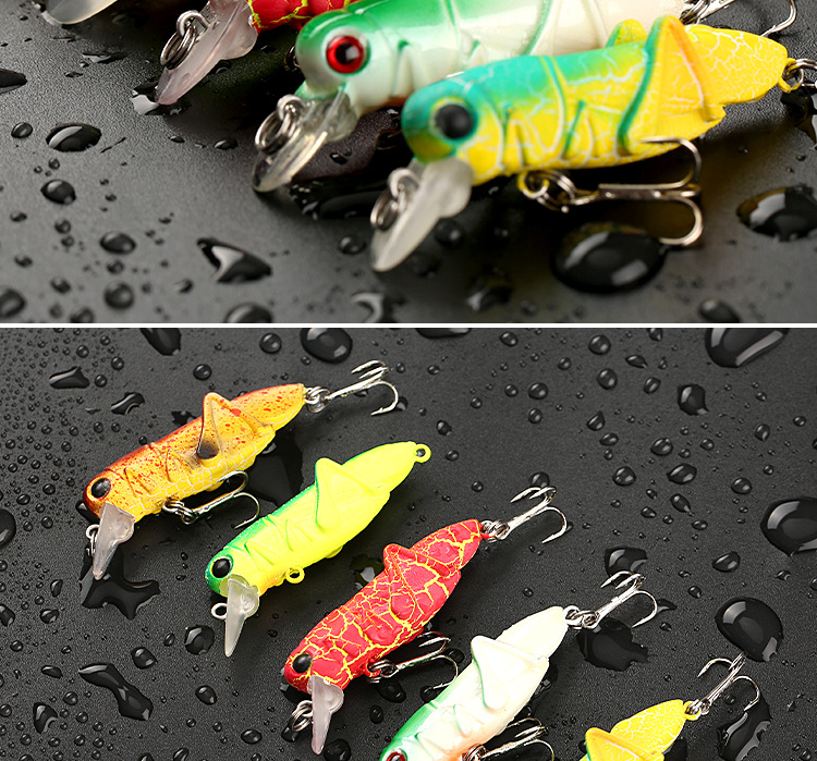 5 Colors Fishing Lure, Fishing Lure  Artificial Bait Lure, Hard Lure 1.5 Inch Small Locusts