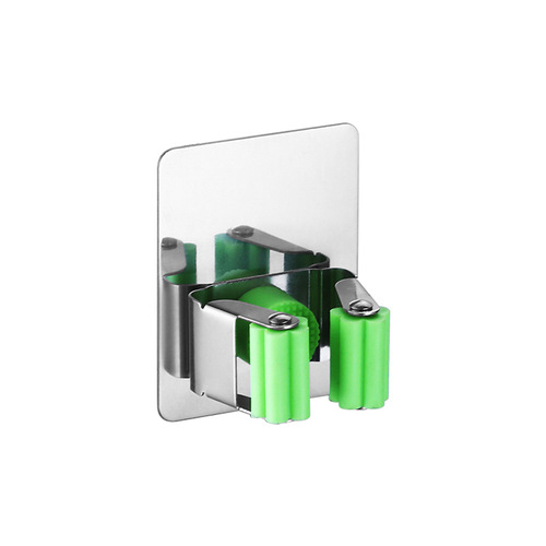 Guangkai stainless steel mop hook hanger punch-free wall hanging bathroom broom fixed buckle mop clip